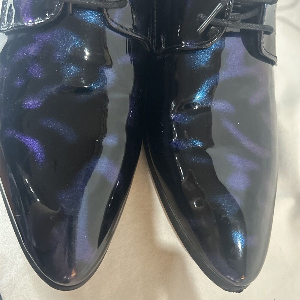 Men Patent Leather Lace Up Oxford Pointed Toe Dress Business Fashion Shoes - Picture 15 of 16